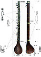 Tanbur (Tanbûr-e afġânî), Wood (mulberry), bone (probably sheep), metal., Afghan